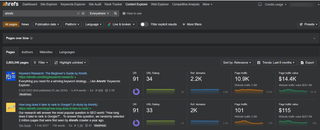 Ahrefs content explorer