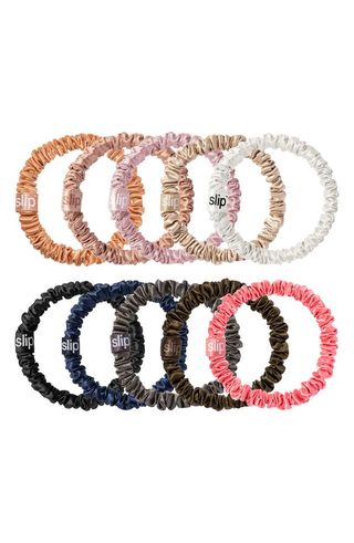 Pure Silk 10-Pack Skinny Scrunchies $65 Value