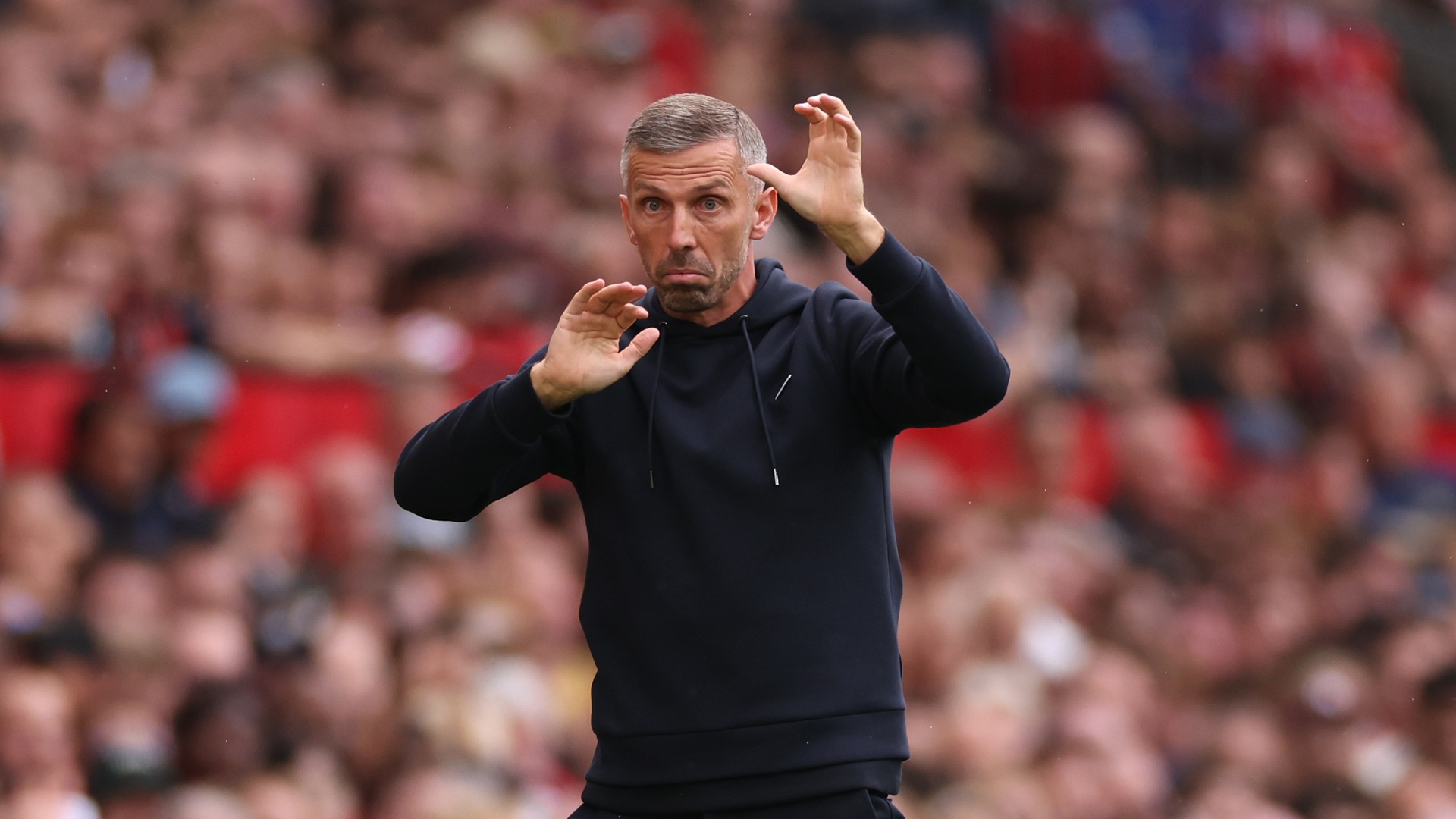 Gary O'Neil, Manager / Head Coach of Ipswich Town during the Premier League 2026/27 match between Manchester United and Ipswich Town at Old Trafford on August 30, 2026 in Manchester, England.