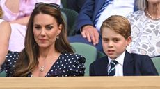 Catherine, Princess of Wales and Prince George attend the Men's Singles Final at All England Lawn Tennis and Croquet Club on July 10, 2022