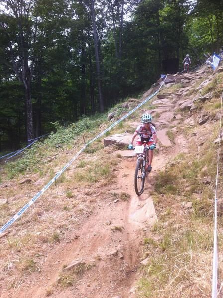 A young Canadian rider practices her line
