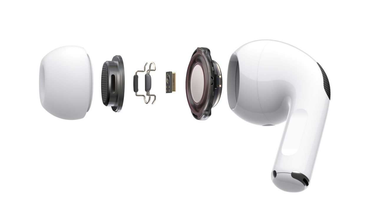 Apple Air Pods Pro disassembled with components visible