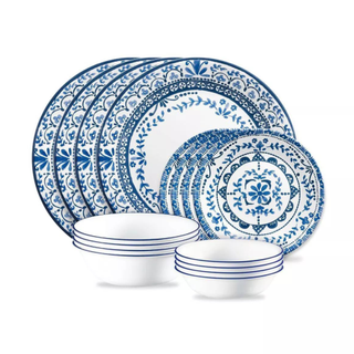 blue and white tableware set