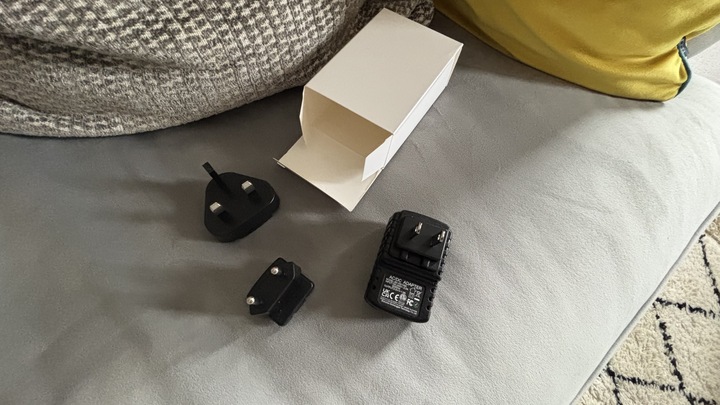 A white box with adapters and sockets for the LectroFan EVO White Noise Machine.