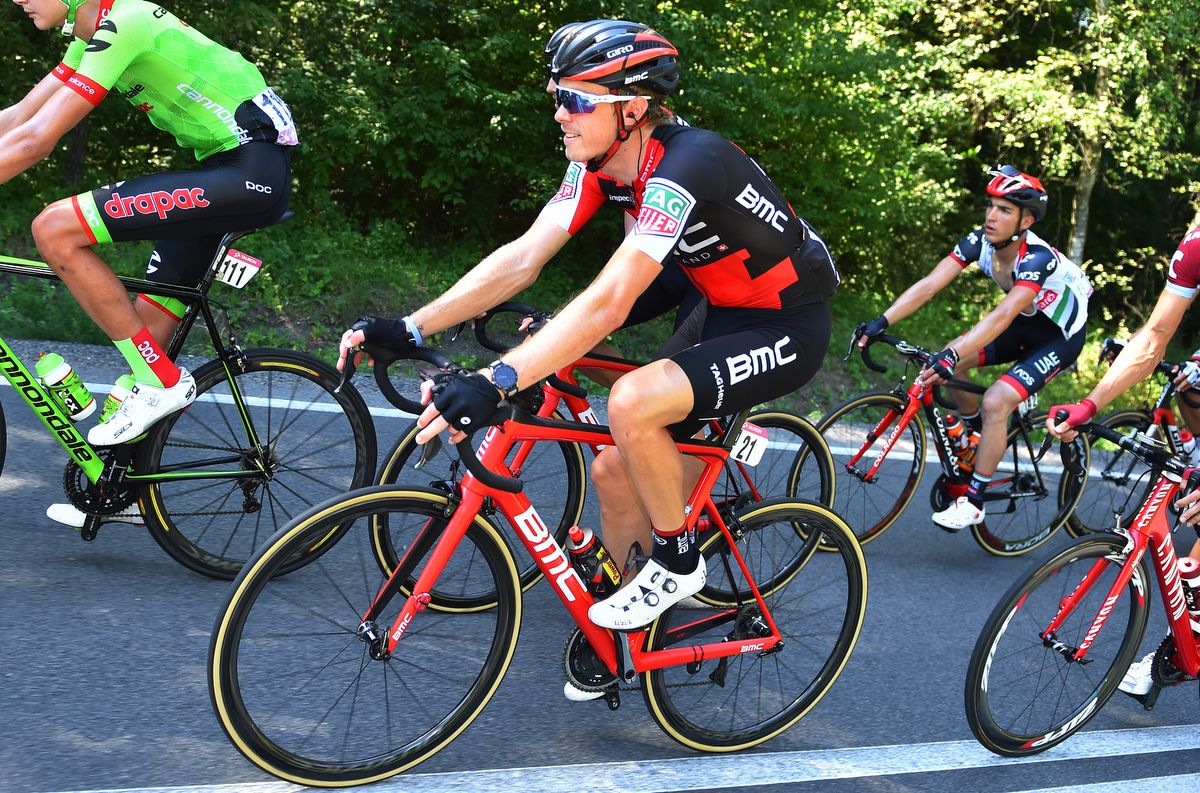 Rohan Dennis smiling in the bunch