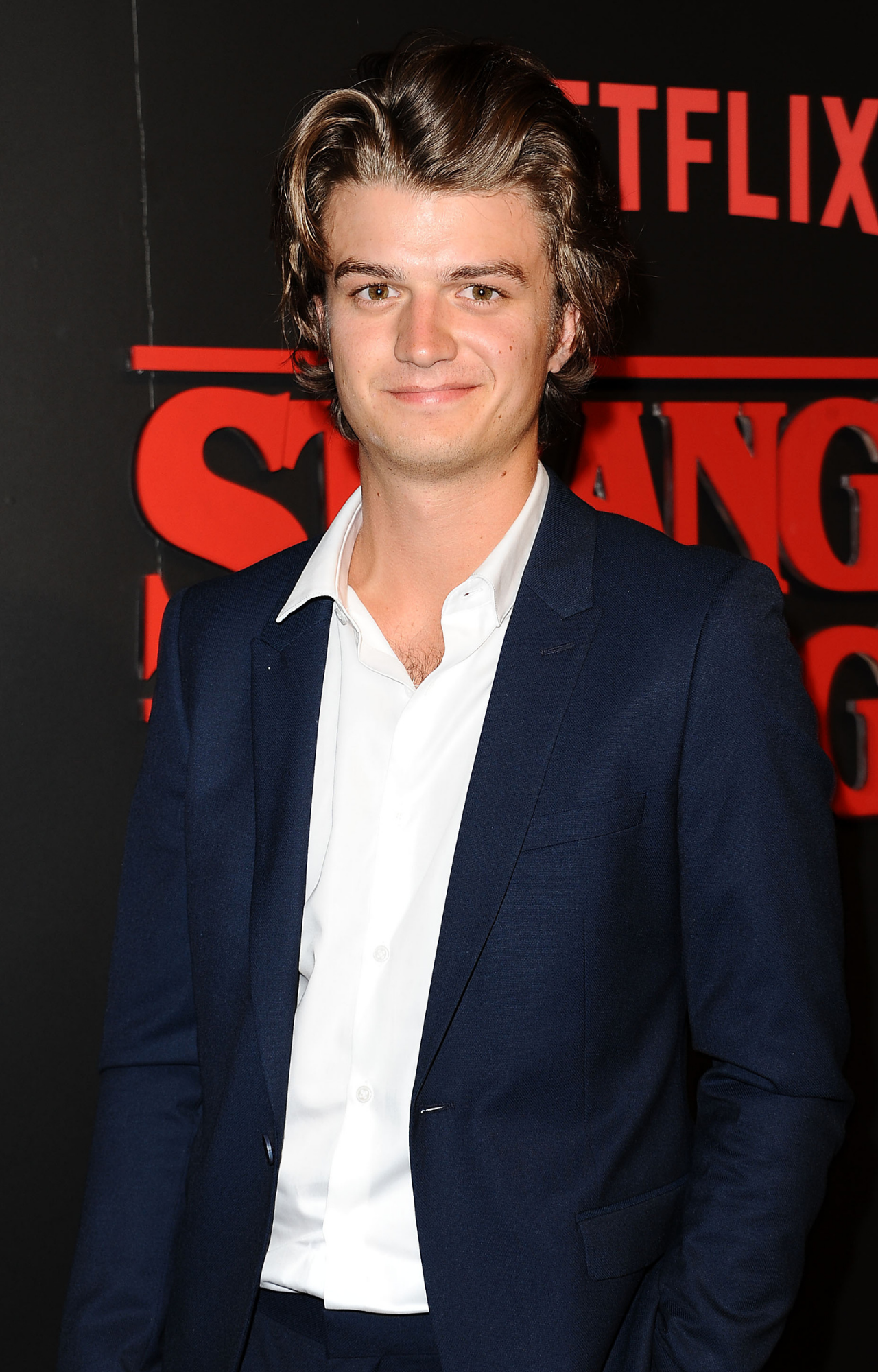 Joe Keery attends the 2016 premiere of Stranger Things