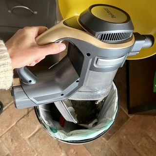 cordless vacuum being tested