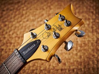 Unlike many of Santana’s signatures that use the pre-factory headstock, this SE signature has the standard PRS outline. The tuners are non-locking, but PRS has just announced retrofit locking tuners for the SE range.