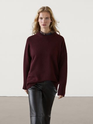 Wool Blend Knit Sweater