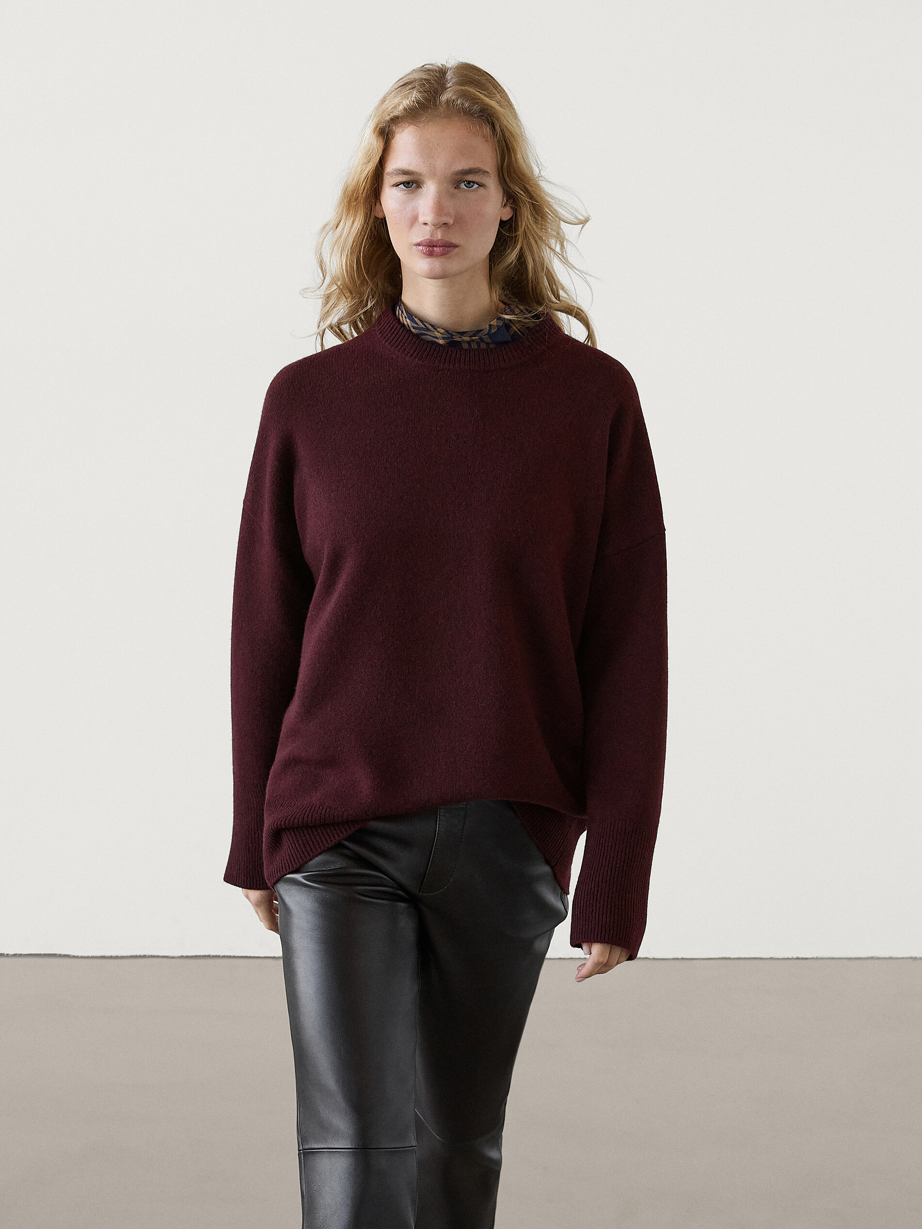 Wool Blend Knit Sweater