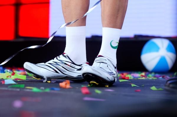 Remnants on the podium as the curtain comes down on the 2012 Tour Down Under.