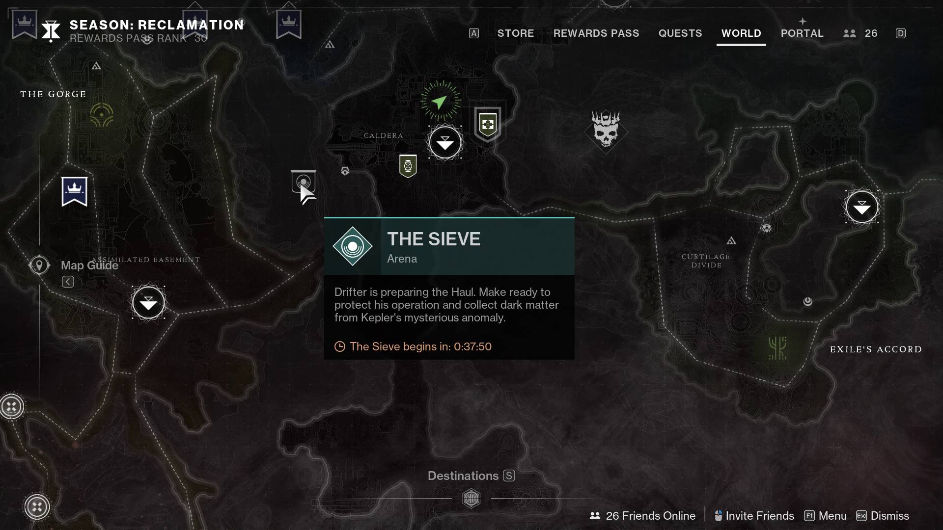 Destiny 2 Graviton Through the Ages Exotic quest the sieve activity on Kepler map