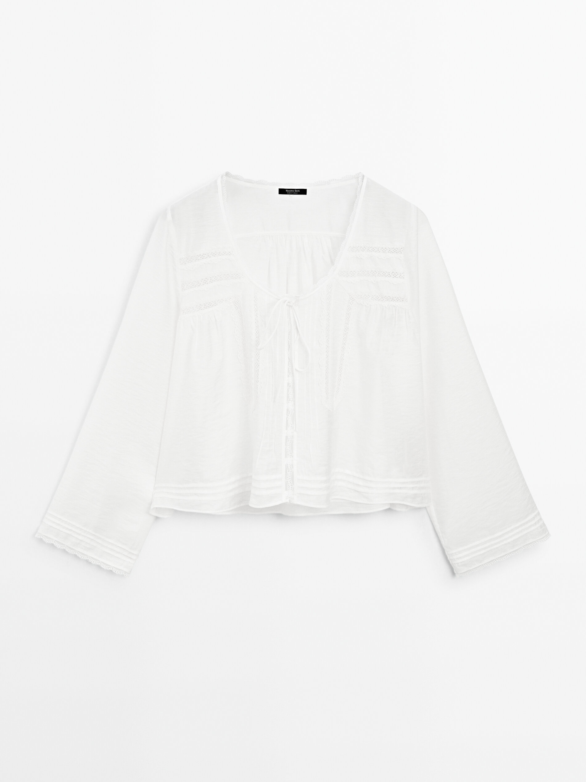 Flowing Blouse With Lace Trim