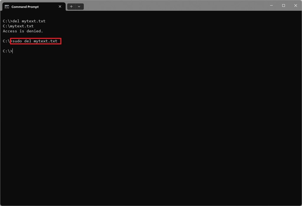 Command Prompt sudo command