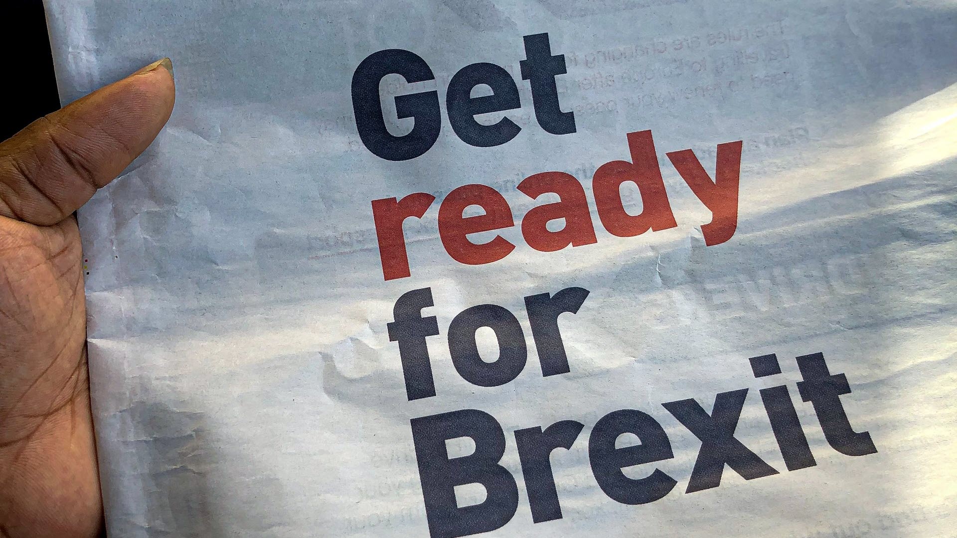 Newspaper with Brexit headline