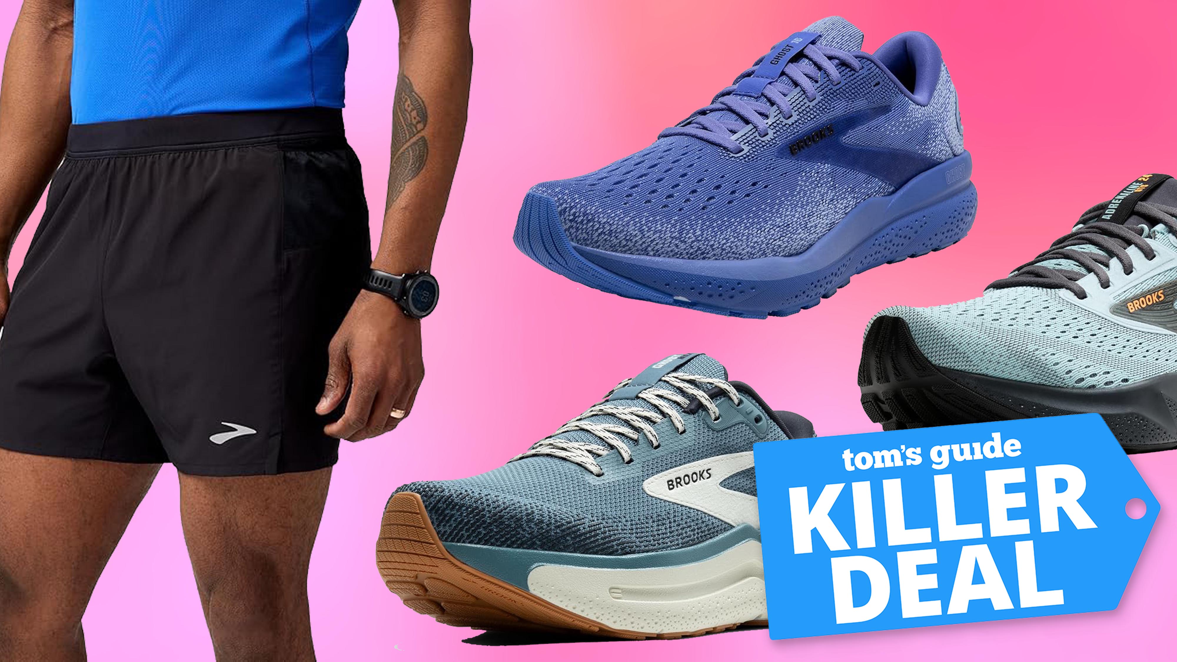 photos of running shorts and shoes in the Brooks sale