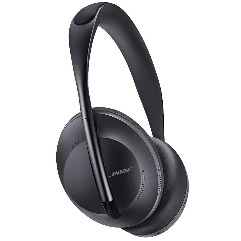 The Bose 700 headphones with active noise-canceling are on