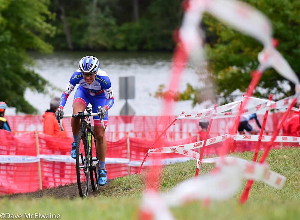 Katerina Nash (Luna Pro Team) free and clear on lap four