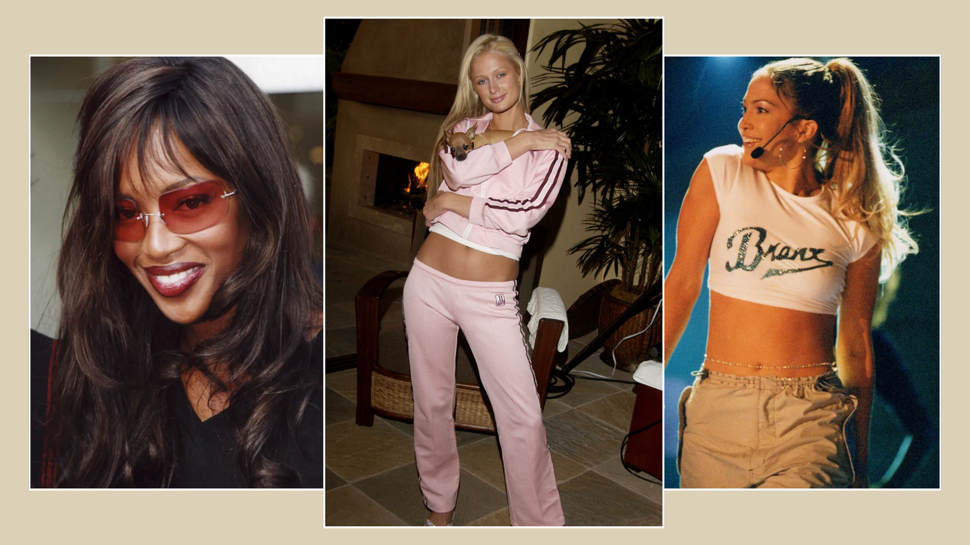 A collage of the 17 best Y2K fashion trends. 