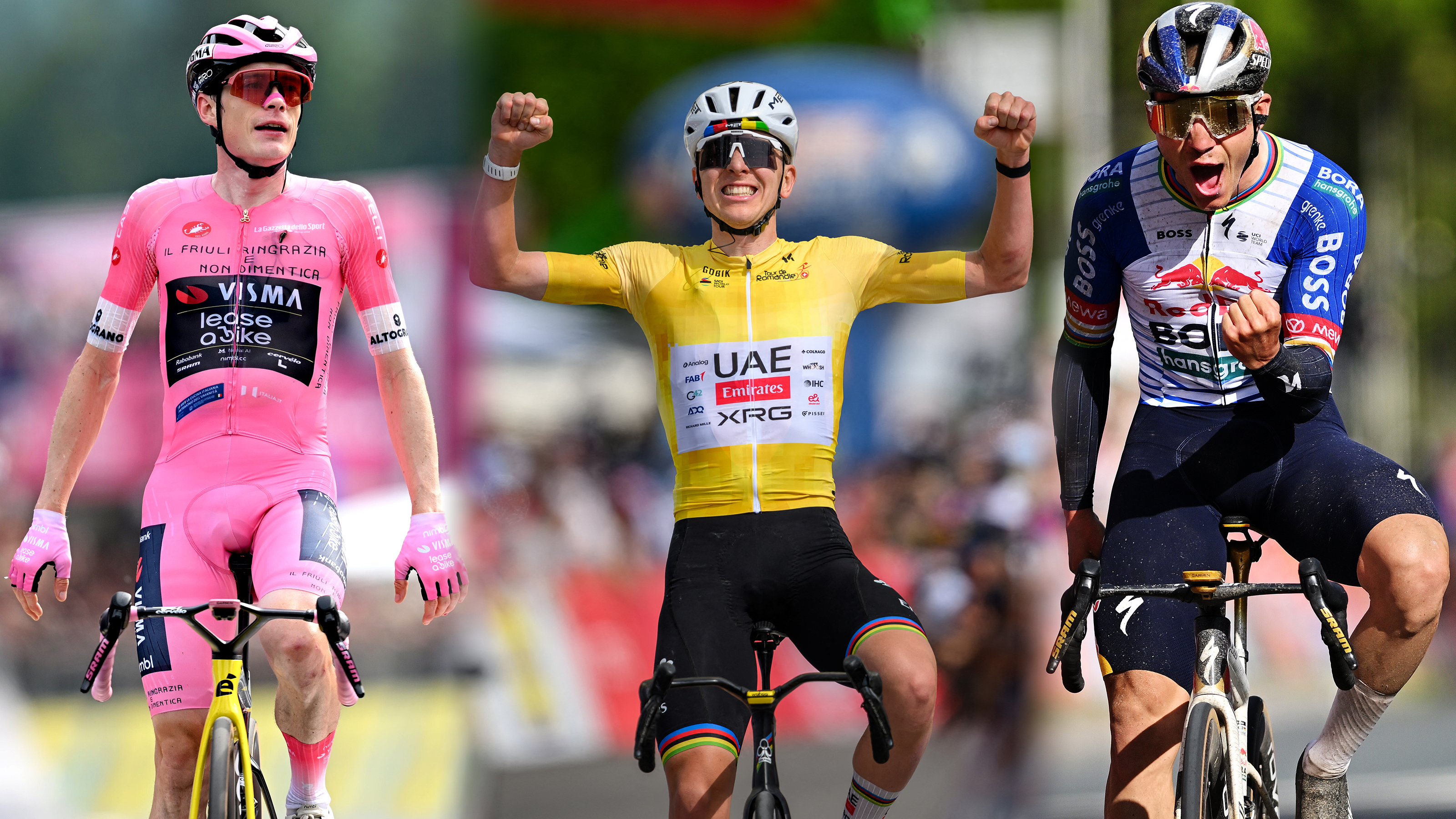 Jonas Vingegaard, Tadej Pogačar and Remco Evenepoel