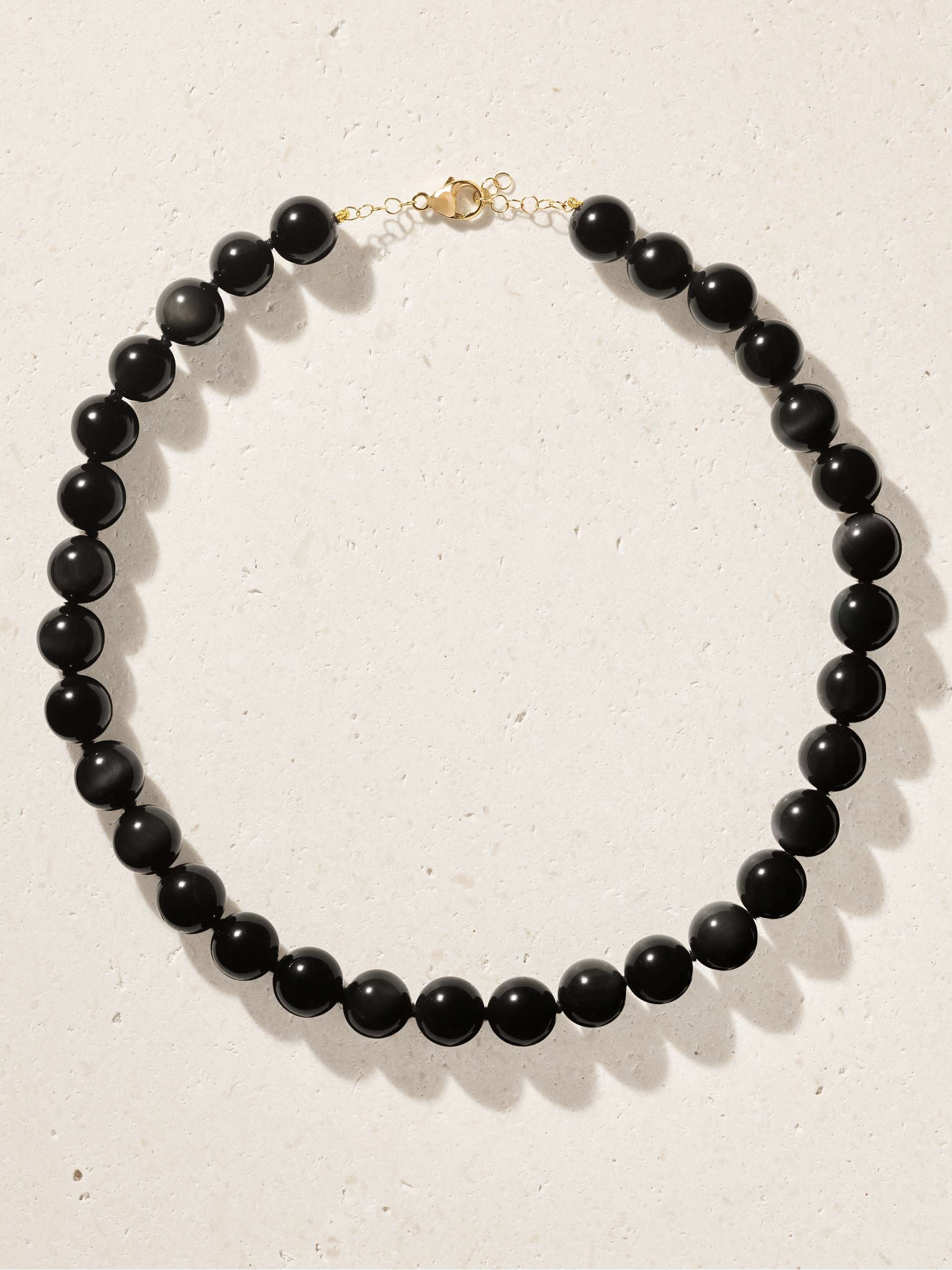 Oracle 14-Karat Gold, Onyx and Crystal Necklace