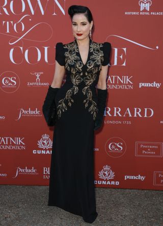 Dita Von Teese at the Crown to Couture exhibition