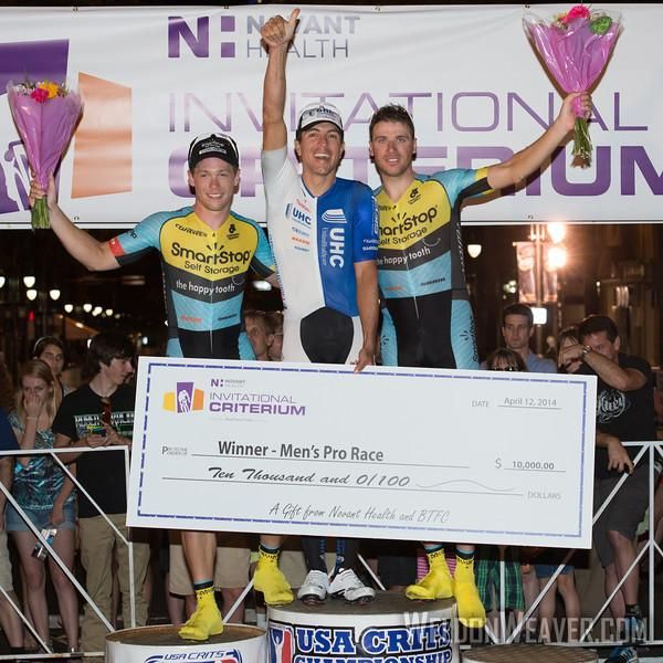 The men's Charlotte podium: Shane Kline, Carlos Alzate and Jure Kocjan