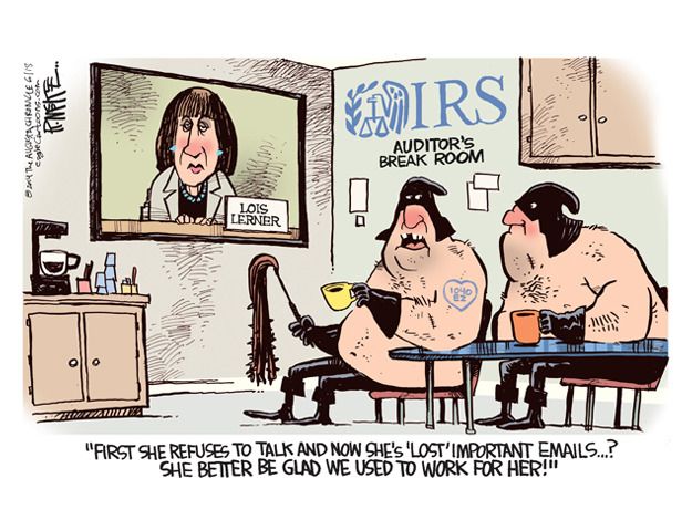 Political cartoon IRS emails