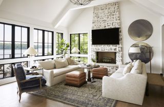 cosy living room with fireplace