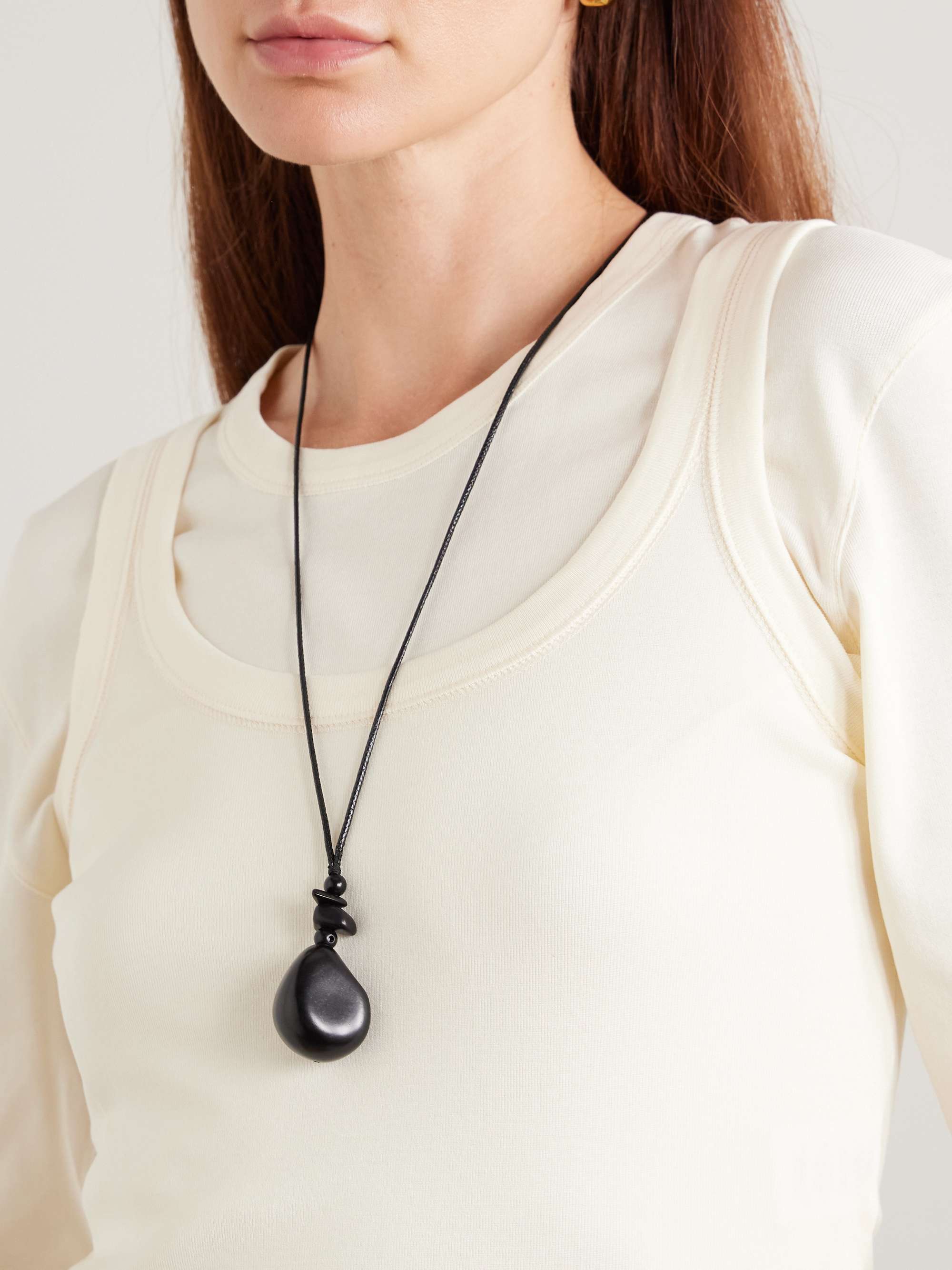 The Pendant Tagua and Leather Necklace