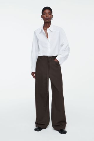 Wide-Leg Drawstring Trousers