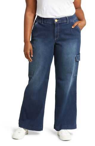 'ab'solution High Waist Wide Leg Cargo Jeans