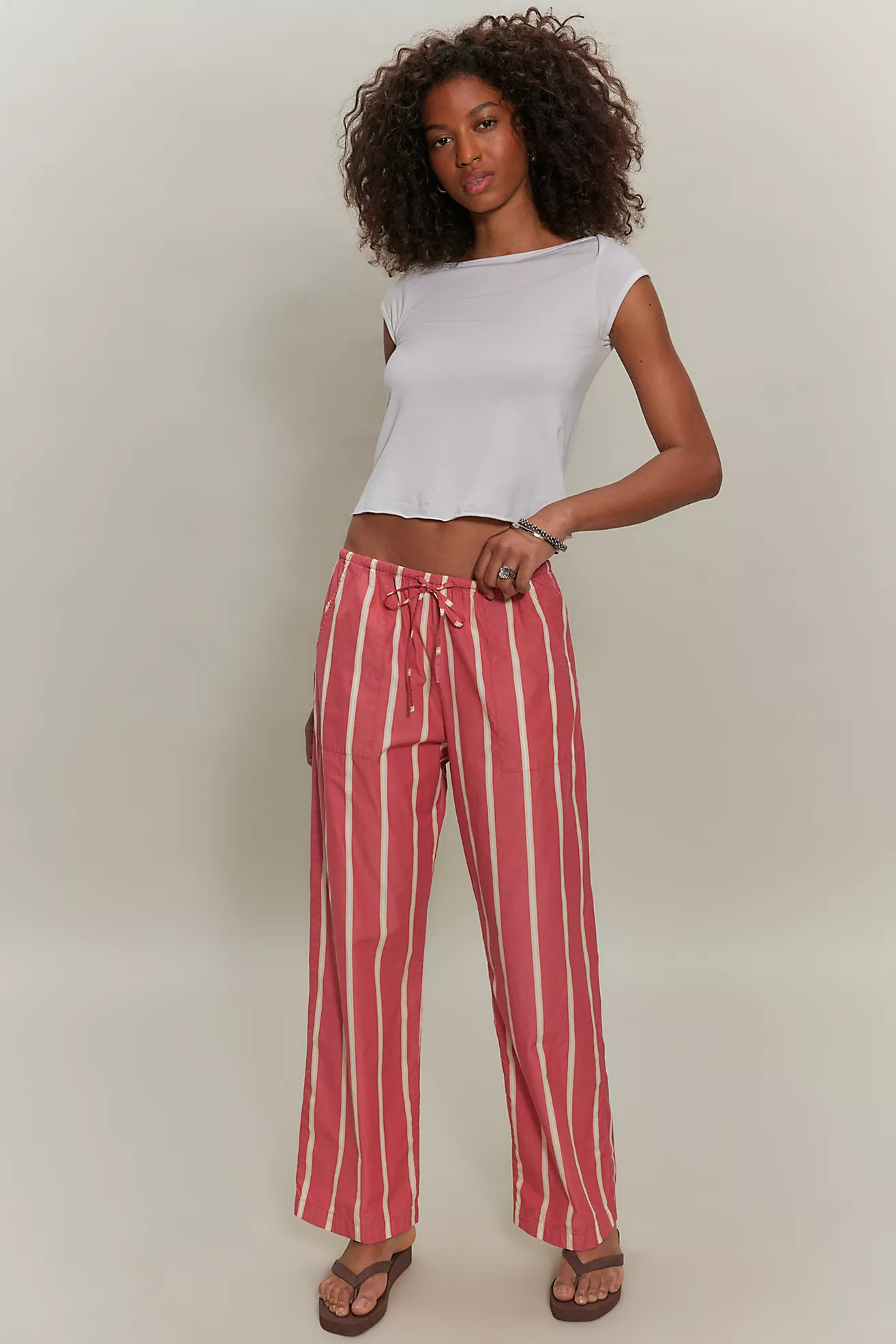 Donni. the Stripe Pop Drawstring Pants
