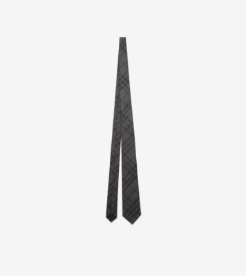 Check Silk Tie in Coal Grey - Men | Burberry&amp;reg; Official