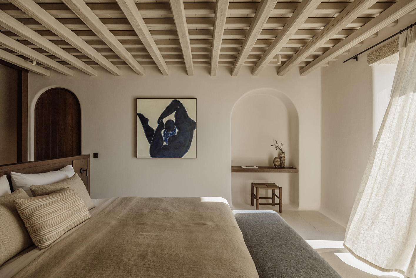 Anamesa by K-Studio, contemporary Greek House within white and minimalist yet sleek forms and inside outside living arrangements