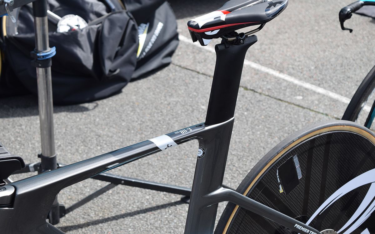 The seat tube appears to have a new profile compared to the current iteration of the bike