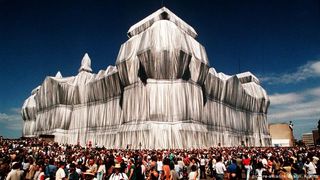 The Reichstag wrapped in a sheet.