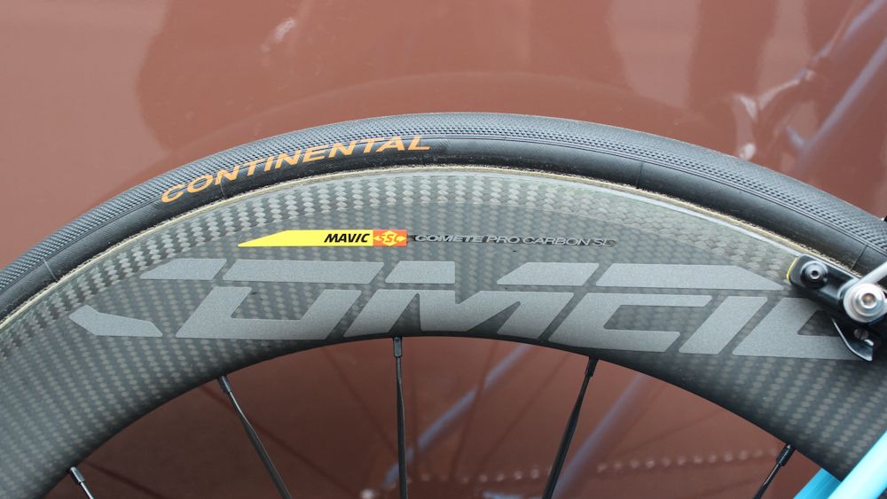 The AG2R La Mondiale were equipped with as yet unseen and unreleased Mavic Comete deep carbon rimmed wheels