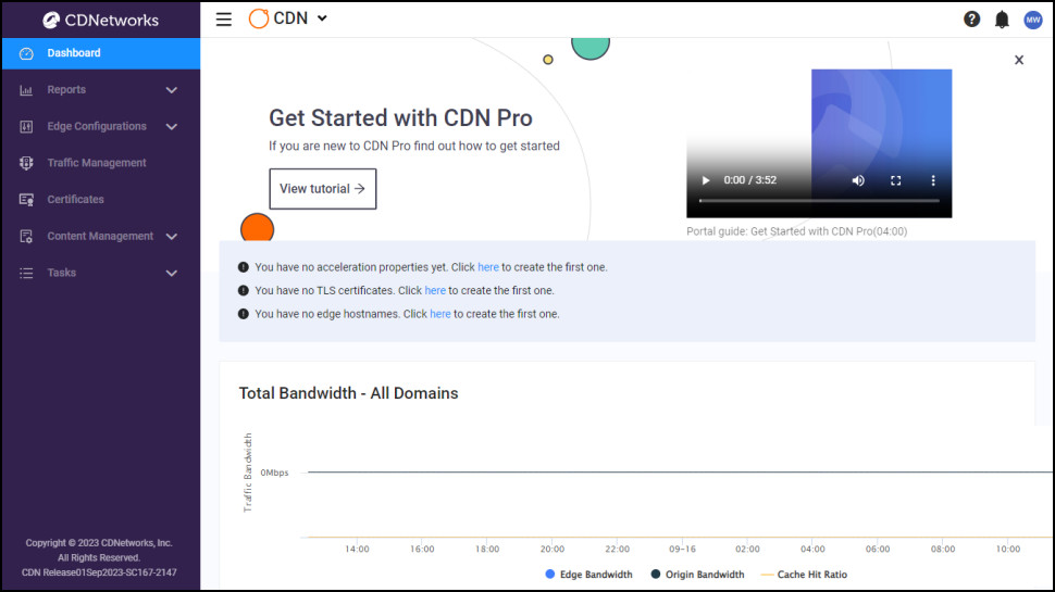 CDNetworks CDN Pro web dashboard
