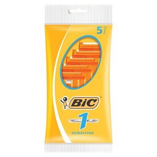 packet of five orange bic razors
