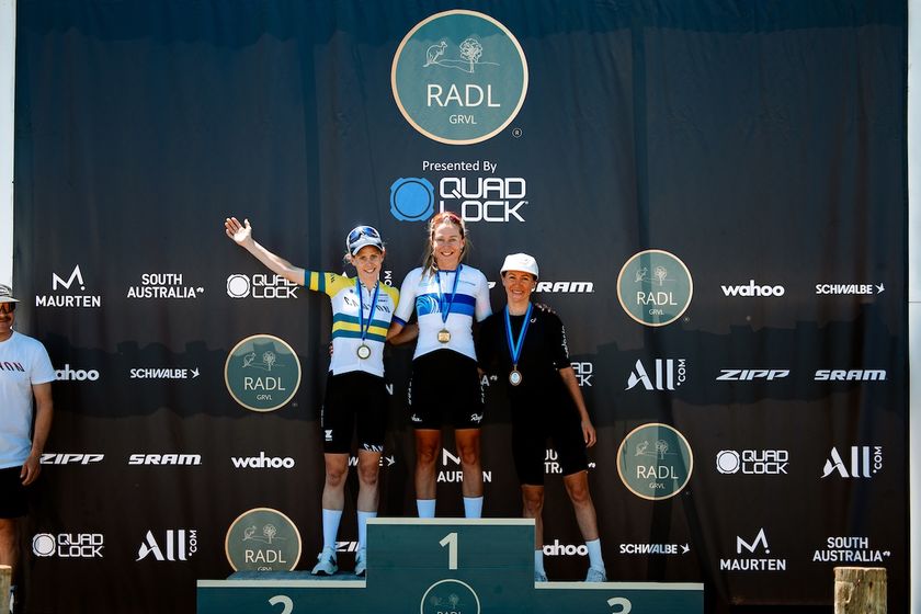 Nicole Frain (Factor Racing) at RADL GRVL presented by Quad Lock after claiming the first Oceania gravel title alongside 2025 Australian Gravel Championships winner Tiffany Cromwell (Canyon-SRAM zondacrypto) 