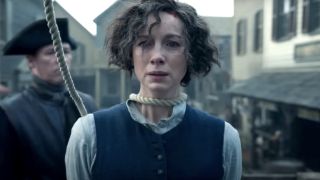 claire at the gallows in outlander season 7