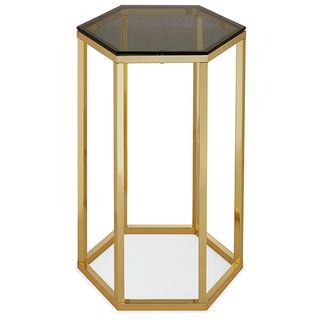 angular side table with gold accents