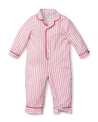 Baby's Twill Romper in Antique Red Ticking