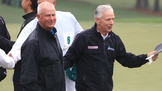 Larry Mize and Sandy Lyle at the 2023 Masters