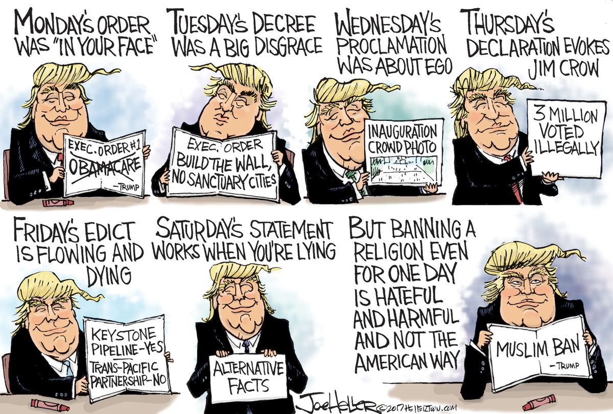 Political Cartoon U.S. Donald Trump executive action | The Week