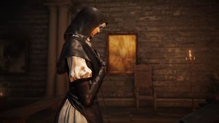 Elden Ring Nightreign character Undertaker in a brick room 