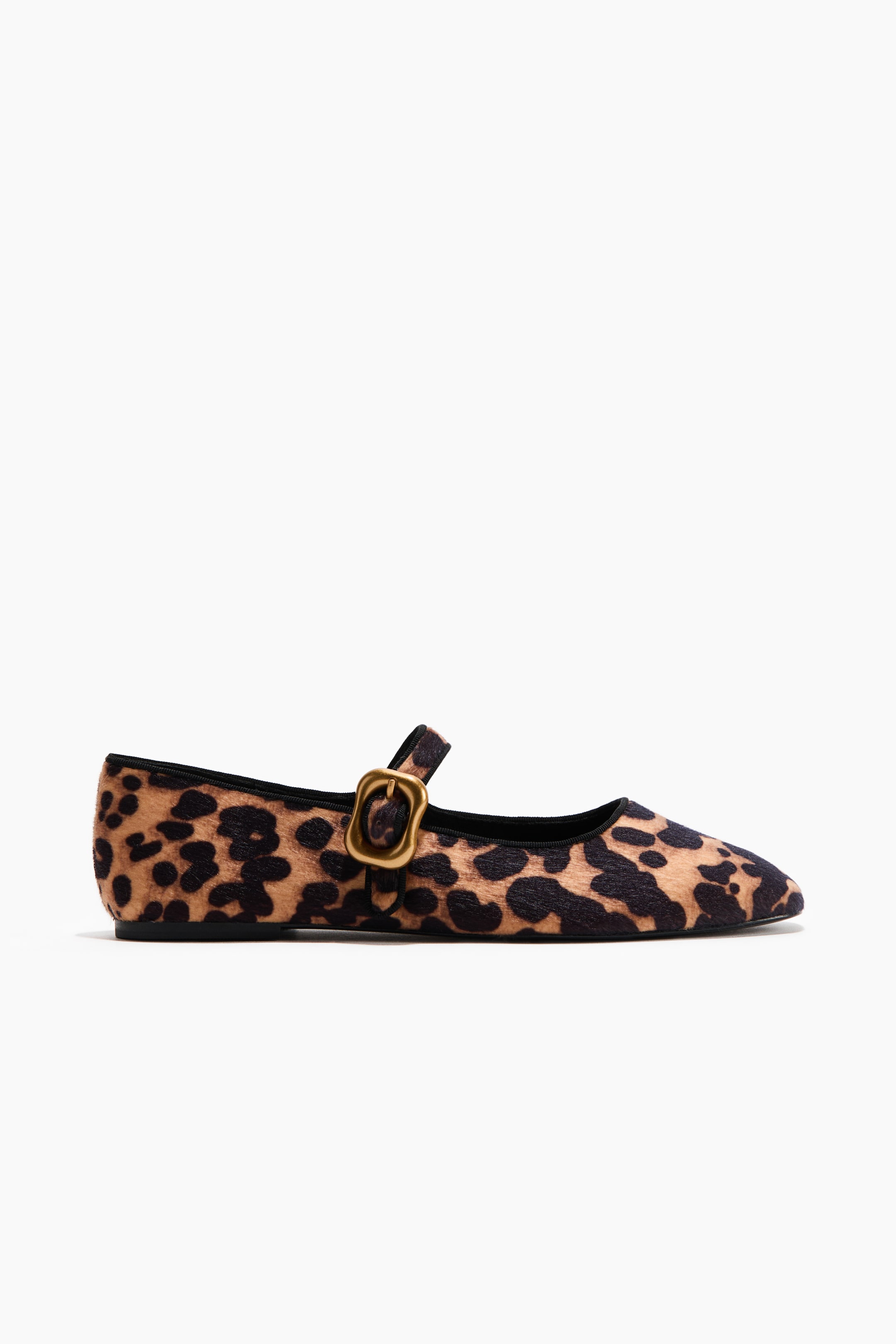 Mary Jane Flats - Beige/leopard Print