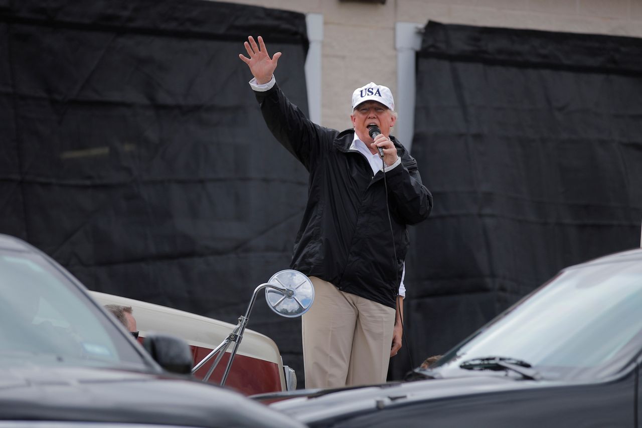 President Trump speaks in Corpus Christi, Texas.