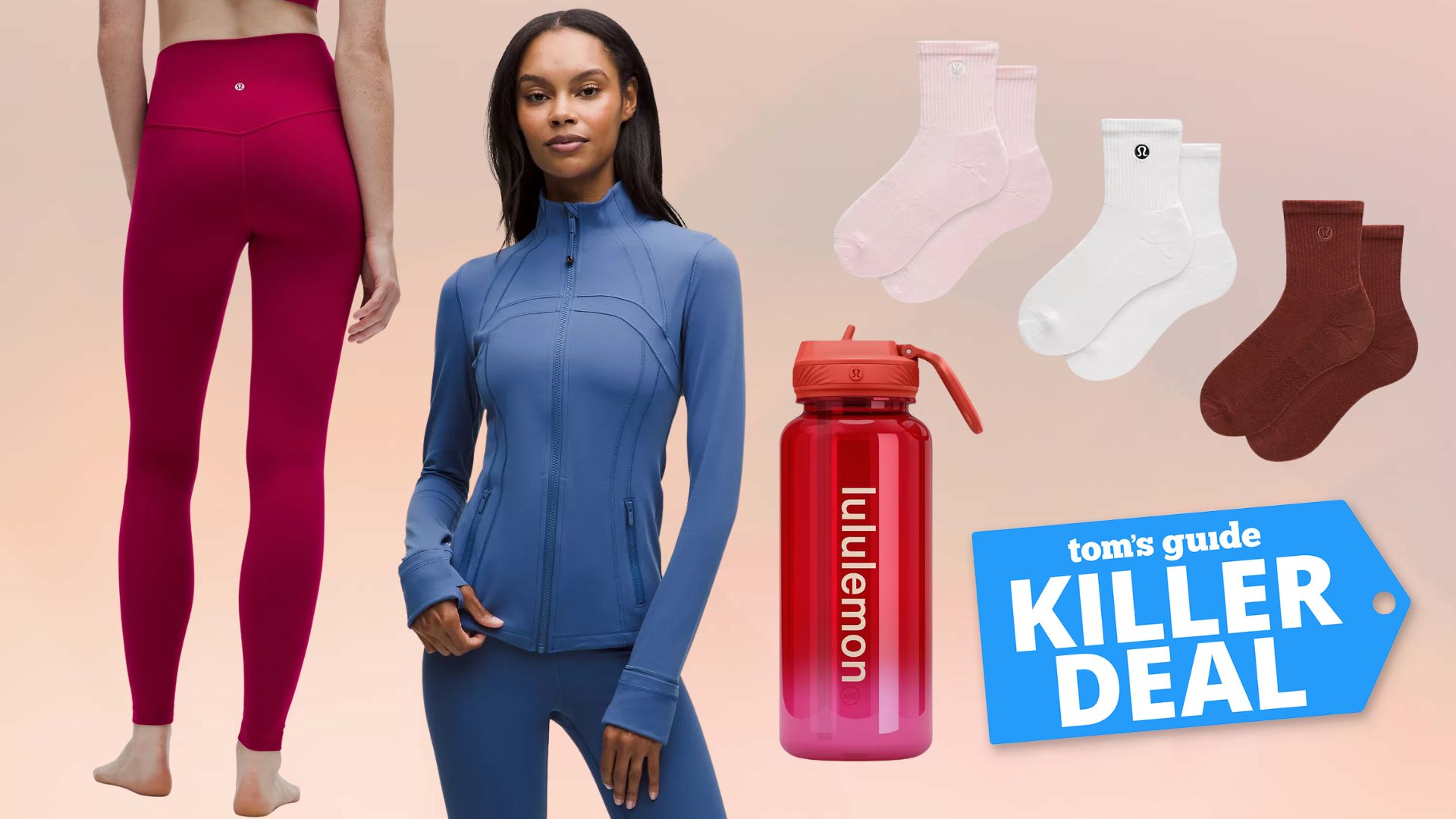 Lululemon apparel and a Tom's Guide Killer Deal label